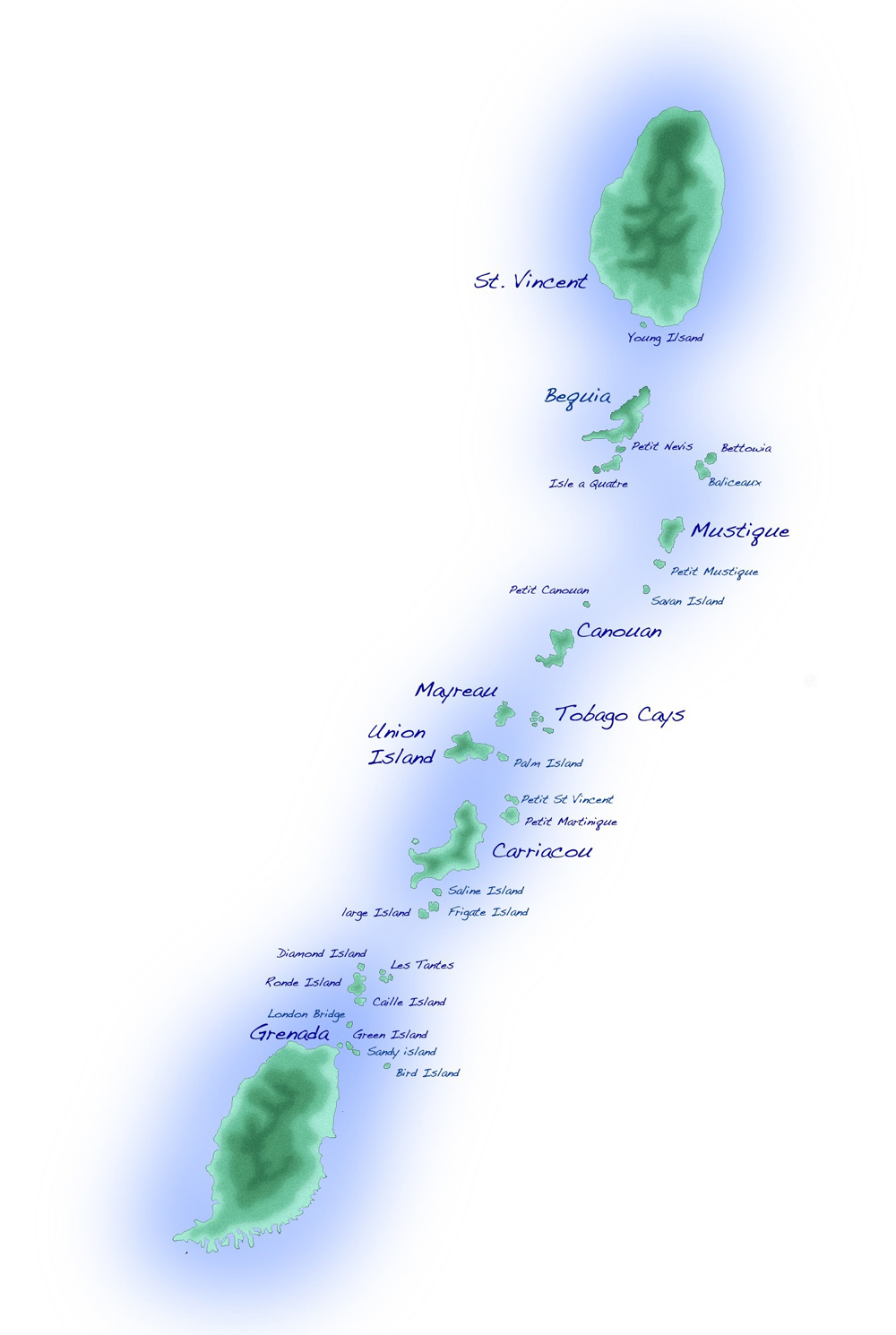 Complete Map of the Grenadines